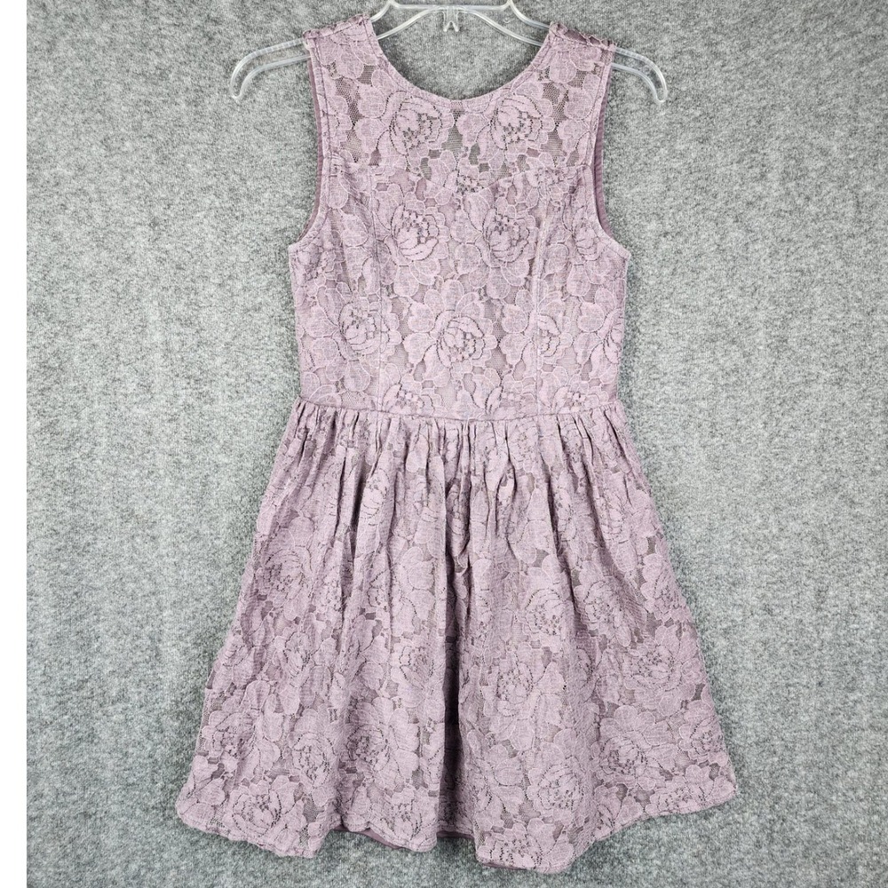 Altar'd State Lace Dress Womens Medium Mauve Floral‎ Fit & Flare RA50616
